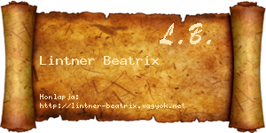 Lintner Beatrix névjegykártya